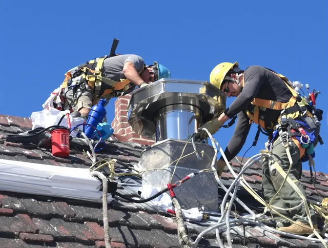 Protective chimney cap installed by Ledyard Chimney Sweep in Ledyard, CT