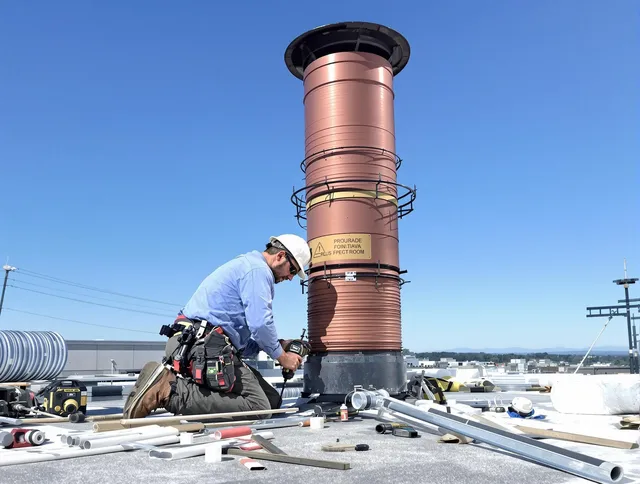 Installed chimney liner by Ledyard Chimney Sweep in Ledyard, CT