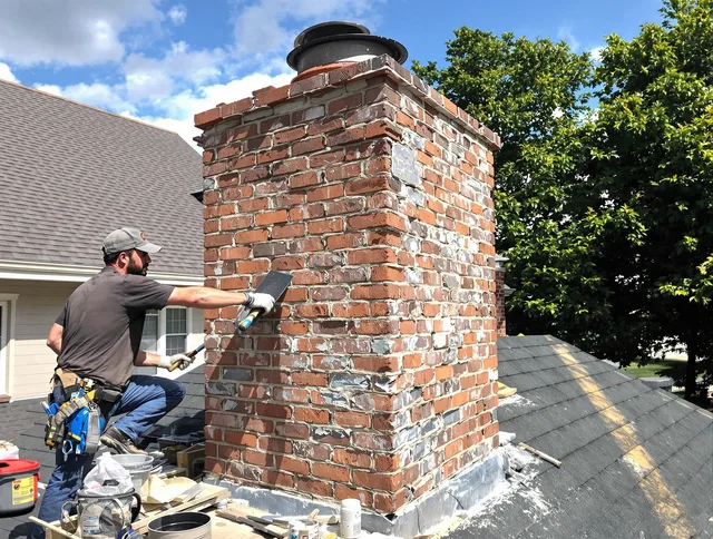 Completed chimney rebuild by Ledyard Chimney Sweep in Ledyard, CT