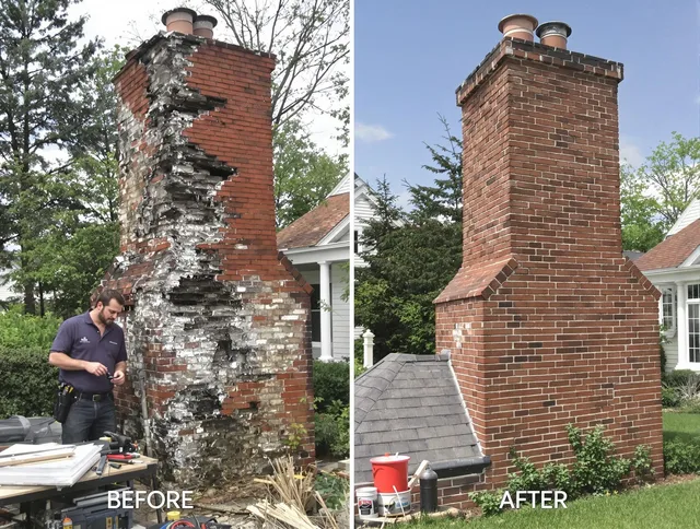 Ledyard Chimney Sweep performing a full chimney restoration in Ledyard, CT