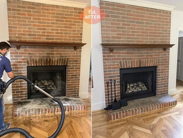 Ledyard Chimney Sweep carefully sanitizing a fireplace in Ledyard, CT