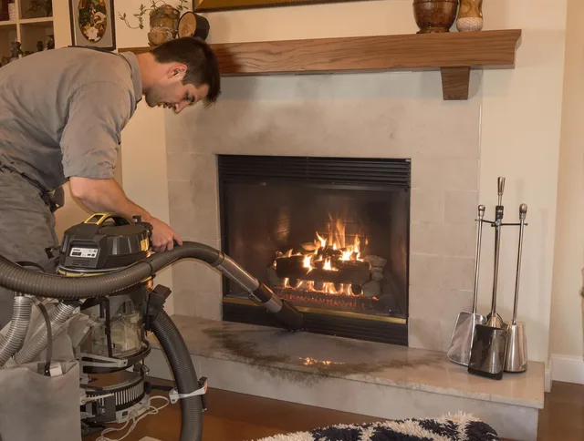 Routine fireplace upkeep by Ledyard Chimney Sweep in Ledyard, CT