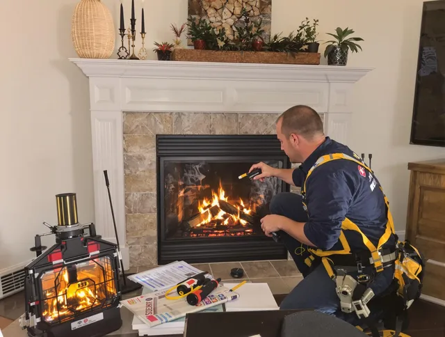 Safety-focused fireplace inspection by Ledyard Chimney Sweep in Ledyard, CT